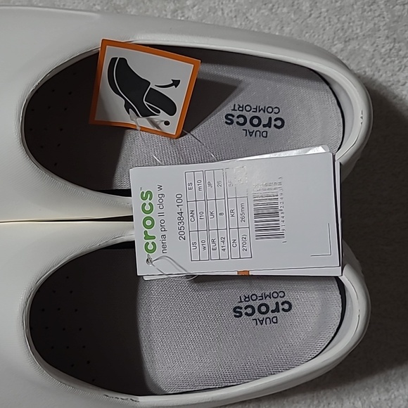 Crocs At Work Womens White Neria Pro II Slip On Clogs Shoes Size 10 - Picture 6 of 6